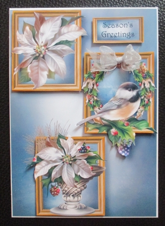 Frame Trio Christmas - Silver Poinsettias by Davina Rundle