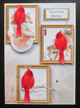 Frame Trio Christmas - Red Cardinal Delight by Davina Rundle