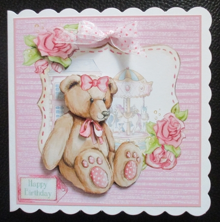 Vintage girl teddy bear by Davina Rundle