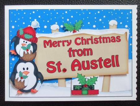 5x7 Merry Christmas from ST AUSTELL Signpost Easicut decoupage by Davina Rundle