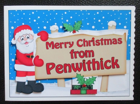 5x7 Merry Christmas from PENWITHICK Signpost Easicut decoupage by Davina Rundle
