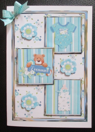 Tiny Treasures Boy Three Square Quick Card by Davina Rundle