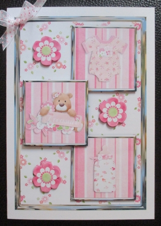 Tiny Treasures Girl Three Square Quick Card by Davina Rundle