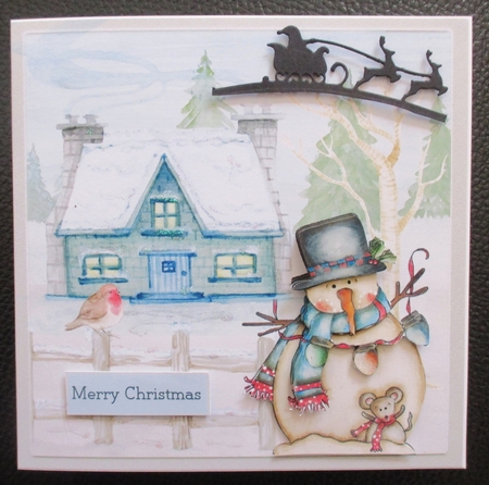 Snowman in the garden by Davina Rundle