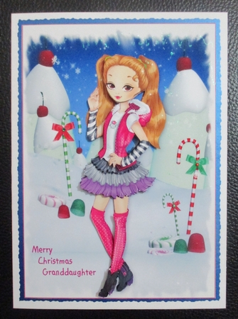 Christmas Girls! Sugar Rush Card Front and Decoupage by Davina Rundle
