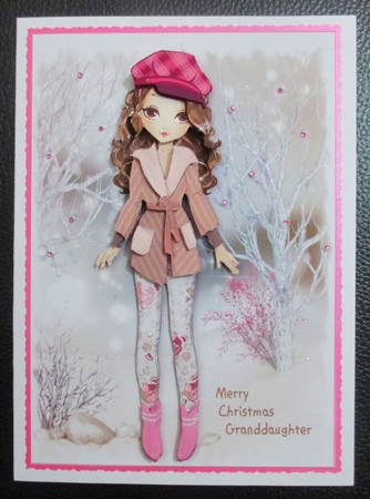 Christmas Girls! Icicles Card Front and Decoupage by Davina Rundle