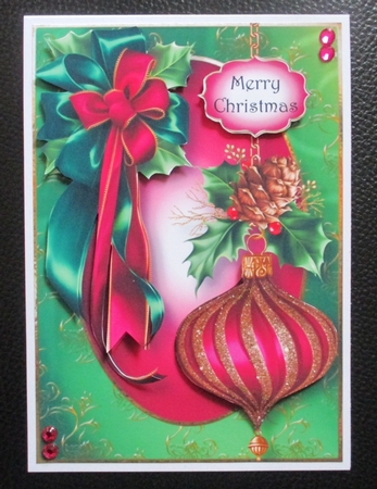Purple Bauble & Bow A5 by Davina Rundle