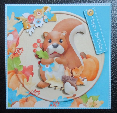 Birthday Squirrel Cardfront/Topper by Davina Rundle