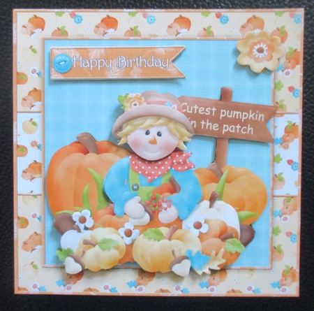 Cutest Pumpkin Birthday Cardfront/Topper by Davina Rundle