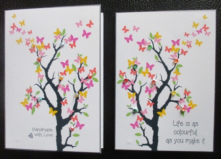 Colour Butterfly Tree  Card by Davina Rundle