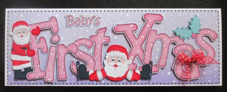 Large DL BABYS FIRST XMAS 3D decoupage  by Davina Rundle