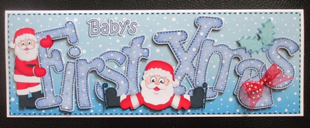 Large DL BABYS FIRST XMAS 3D decoupage  by Davina Rundle