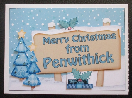5x7 Merry Christmas from PENWITHICK Signpost Easicut decoupage by Davina Rundle