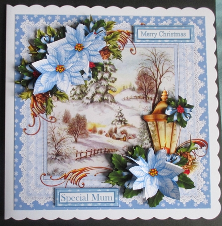 8x8 blue Christmas scene 1 mini kit by Davina Rundle