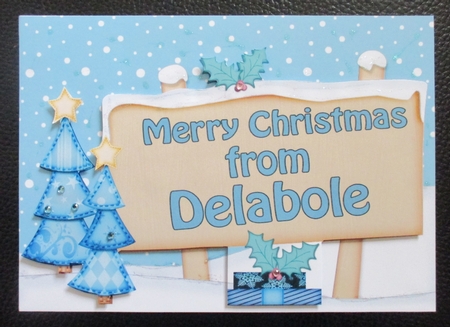 5x7 Merry Christmas from DELABOLE Signpost Easicut decoupage by Davina Rundle
