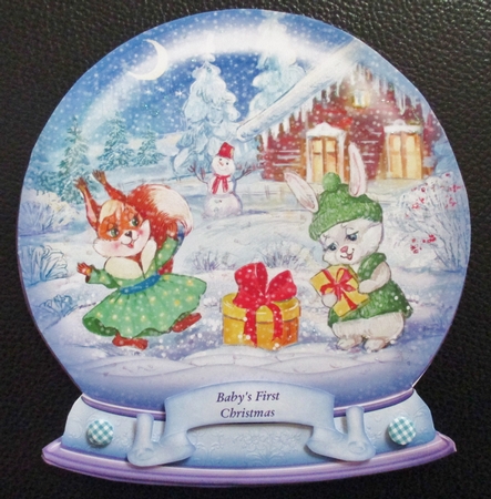 Christmas Snow Globe Bunnies Xmas Shaped Rocker Card Mini Kit by Davina Rundle