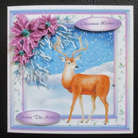 Beautiful Stag with Lilac Poinsettias by Davina Rundle