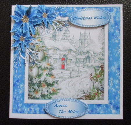 Christmas Blessings with Blue Poinsettias by Davina Rundle