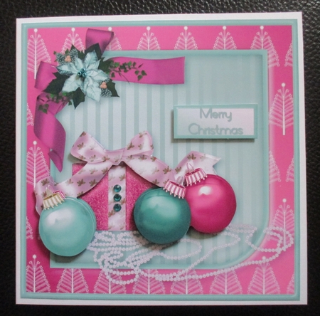 Baubles and Pearls - Decoupage Card Front by Davina Rundle
