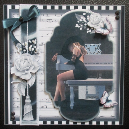 The Piano Card Front Kit 8x8 by Davina Rundle
