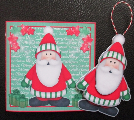 3d Tree Hanging Santa Gift Set by Davina Rundle