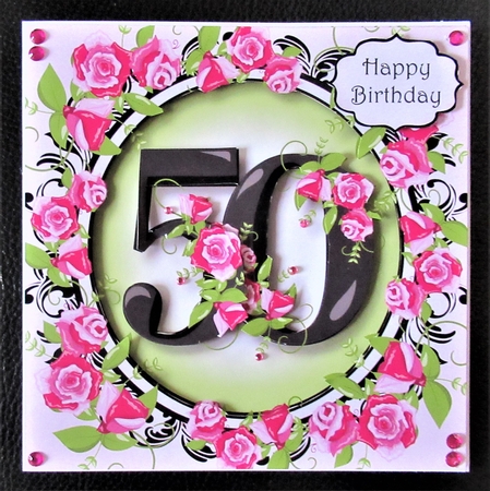 50 With Pretty Pink Roses by Davina Rundle