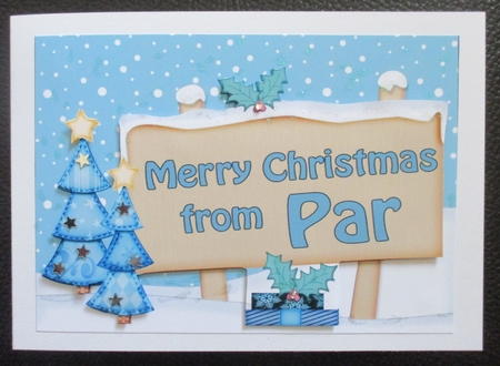 5x7 Merry Christmas from PAR Signpost Easicut decoupage by Davina Rundle