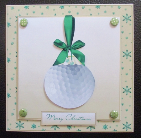 Golf Ball Bauble6x6 Cardfront/Topper by Davina Rundle