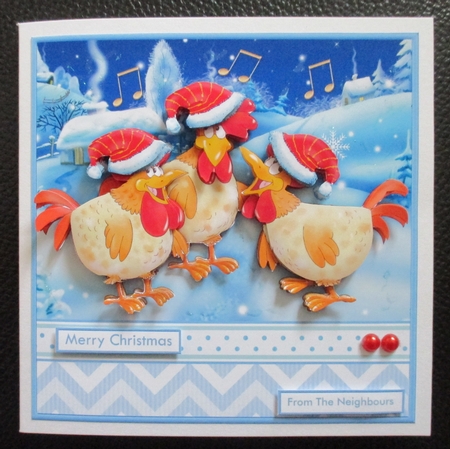 3 French Hens Have a sPECKtacular Christmas 7.8 Decoupage Mini Kit by Davina Rundle