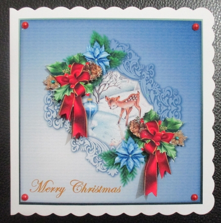 Vintage Deer Christmas Card by Davina Rundle