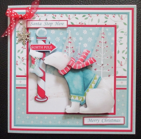 HANGING CHRISTMAS STOCKING AT NORTH POLE Decoupage & Insert Mini Kit by Davina Rundle