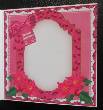 Pink Bells Seasons Greetings 8x8inch Fancy Insert Panel by Davina Rundle