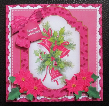 Pink Bells Seasons Greetings 8x8inch Step by Step by Davina Rundle