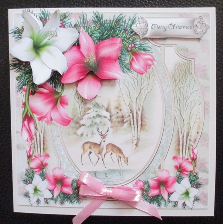 Festive flowers and reindeer by Davina Rundle