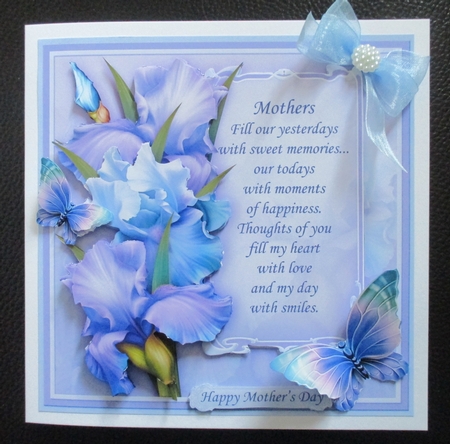 BLUSH OF IRIS & MOTHER VERSE BLUE 7.8 Decoupage & Insert Mini Kit by Davina Rundle