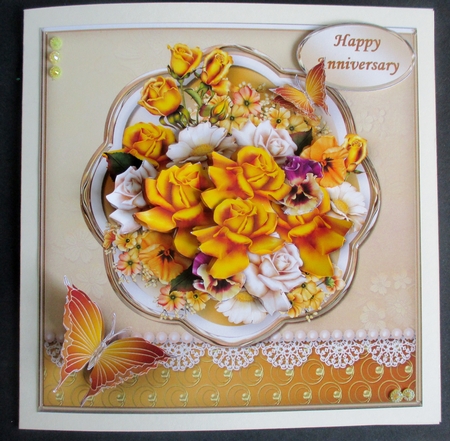 Golden Bouquet - Lace and Pearls Card Mini Kit by Davina Rundle