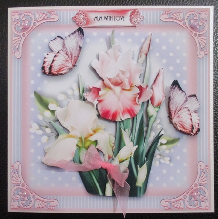 Beautiful Blush Iris Garden Card front Kit by Davina Rundle