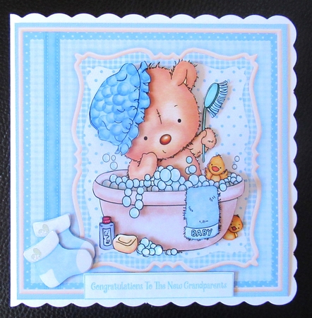 BATH TIME BABY BOY 8x8 Decoupage & Insert Mini Kit by Davina Rundle