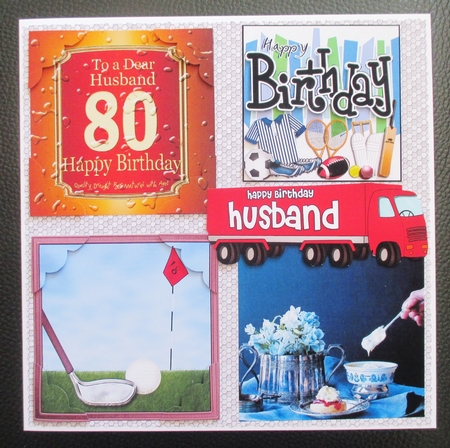 8 x 8 80th Birthday Husband Beer Label Scalloped corner by Davina Rundle