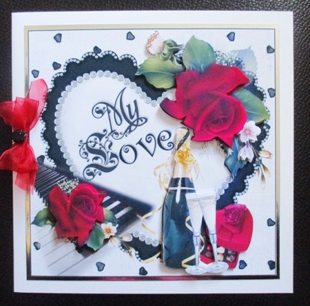 8x8 champagne and roses for my love mini kit by Davina Rundle