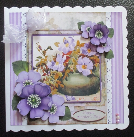Vintage Stripes and Flowers Card Kit 1071 by Davina Rundle