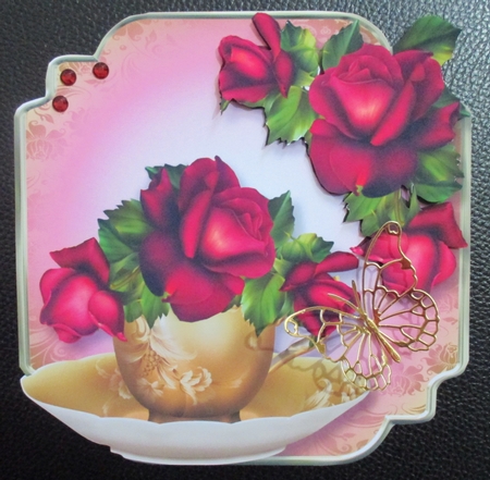 Teacup & Saucer - Passionara Roses by Davina Rundle