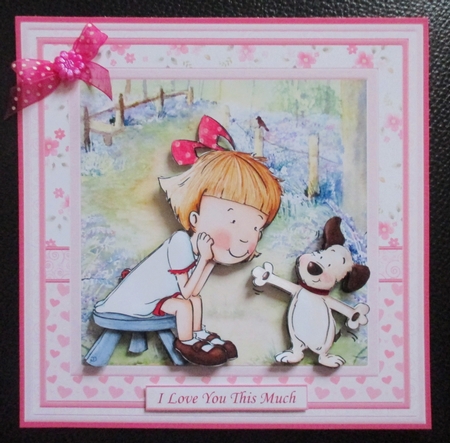 LOVE YOU THIS MUCH 8x8 Decoupage & Insert Mini Kit Optional Florals by Davina Rundle