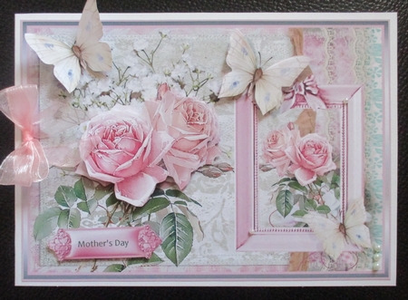 Vintage rose and butterfly by Davina Rundle