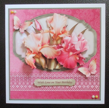 DUSKY IRIS BLUSH 7.5 All Occasions Decoupage & Insert Mini Kit by Davina Rundle