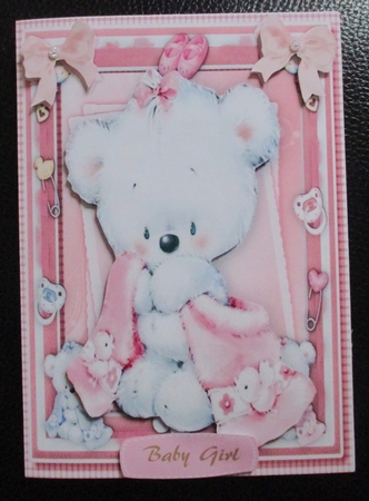 Beautiful Bear in a Pink Blanket  by Davina Rundle