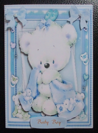 Beautiful Bear in a Blue Blanket  by Davina Rundle