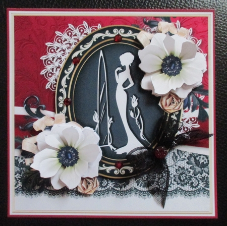 ELEGANT LADY & MIRROR SILHOUETTE 7.7 Decoupage & Insert Mini Kit by Davina Rundle