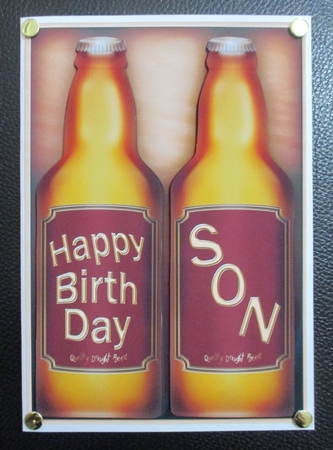 A5 HAPPY BIRTHDAY SON Beer Gift Set 3D decoupage by Davina Rundle