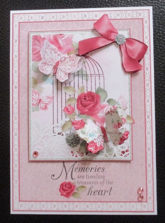 Memories are TImeless A5 card topper with butterflies and bows by Davina Rundle